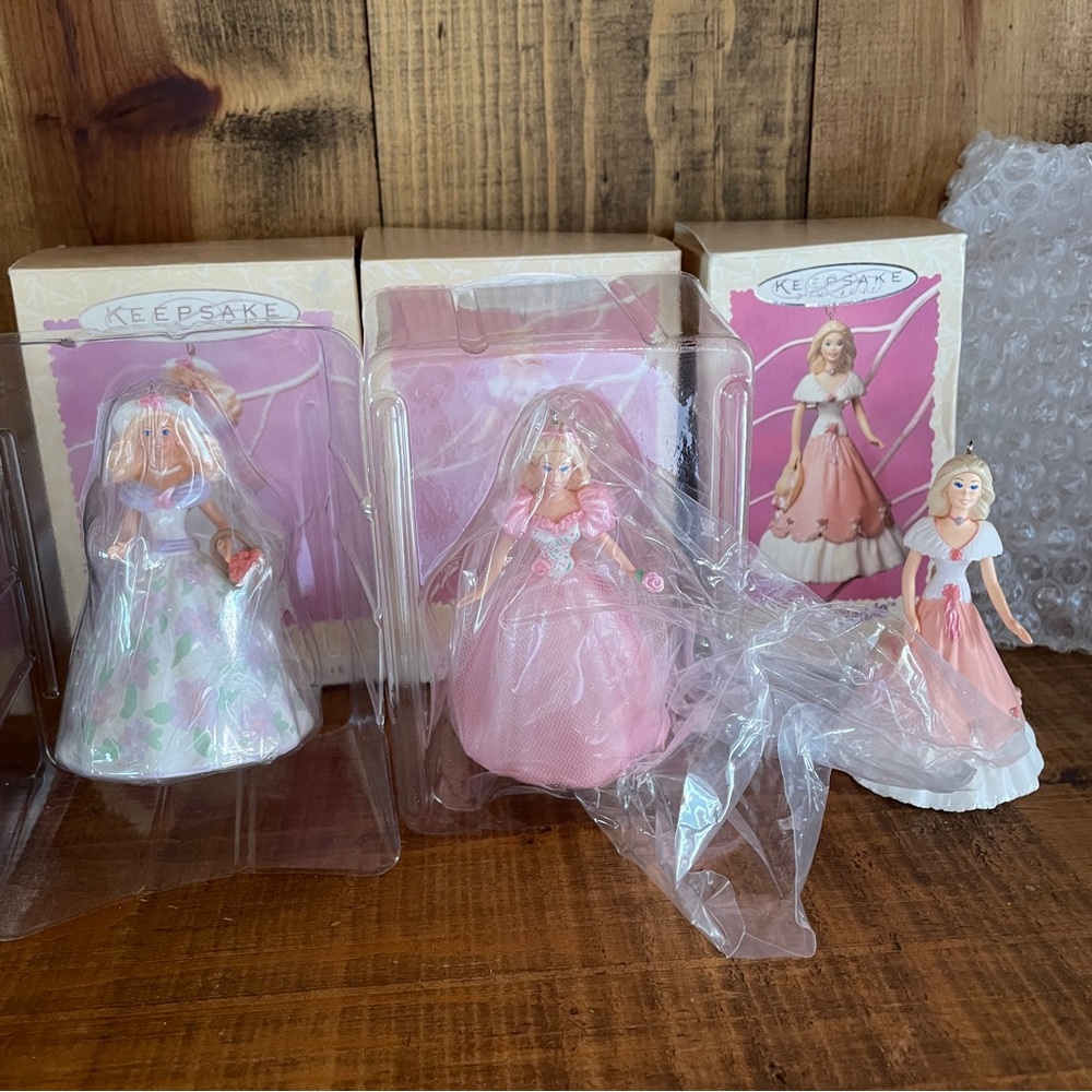Lot of 3 Spring time Barbie Hallmark Keepsake Ornaments Collectors Series  95-97
